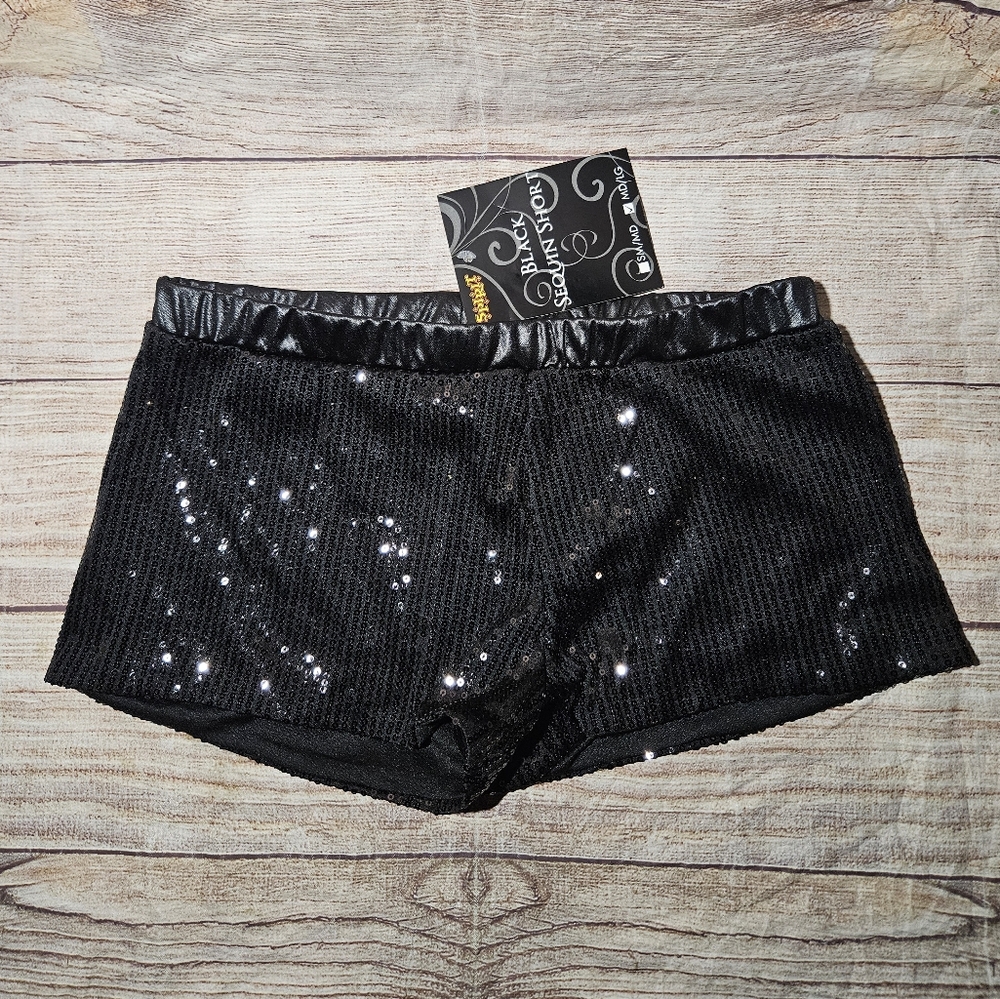 Spirit Halloween Black sequin Halloween costume cosplay shorts M/L